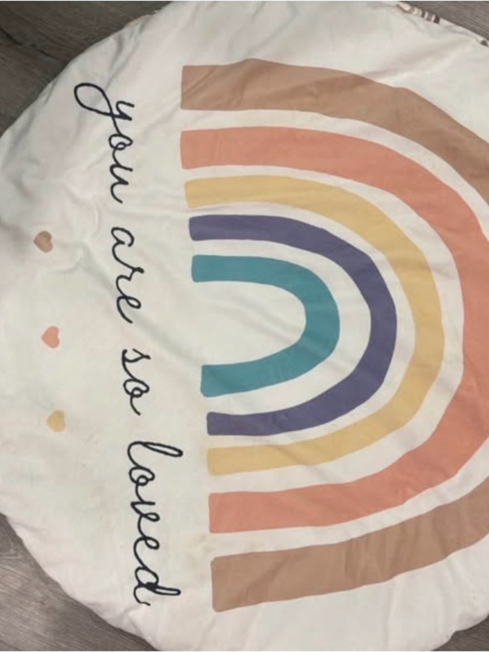 You Are So Loved Rainbow tummy time Pillow - White